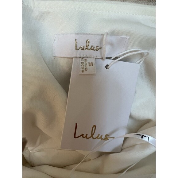 Lulus Beautifully Beloved Dress Women's M White Off the Shoulder Wedding NWT - Picture 12 of 13